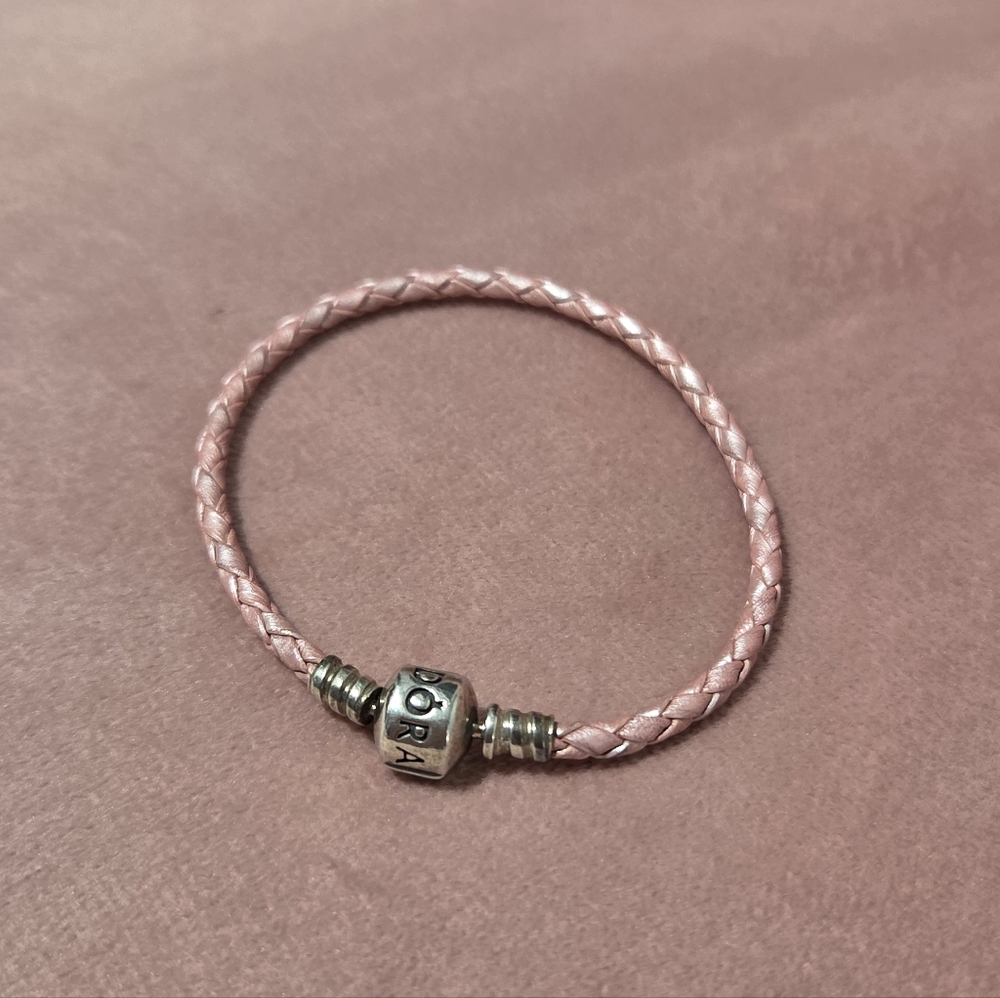 Pandora Pink Braided Bracelet With Silver Accent